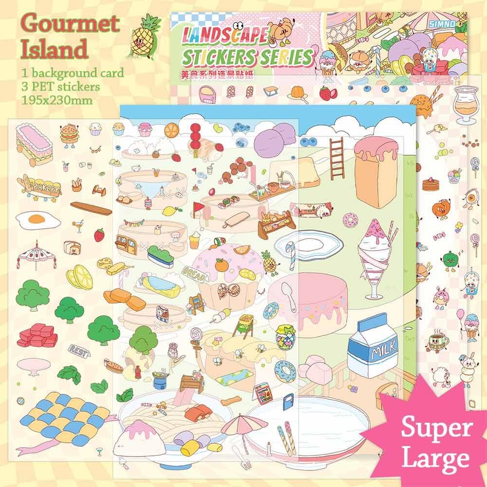 Street View Series Miniature Collection Stickers Scrapbooking Material Cartoon Landscaping Stickers Girl Design