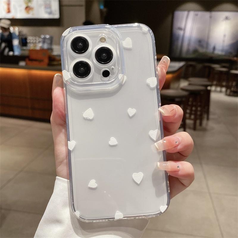 

Clear White Love Heart Pattern Couple Case for Redmi Note 14 Pro 5G Redmi Note 13 14 Pro Plus Redmi 13 14C 12 Transparent Cover Redmi Note 13 5G