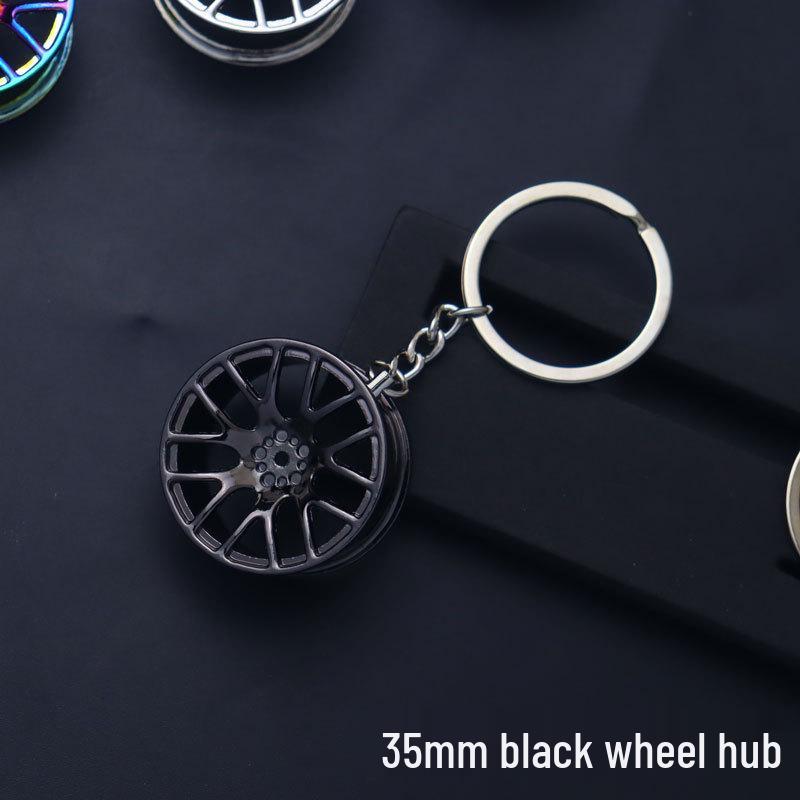 Four-Leaf Clover Wheel Keychain with Year of the Rabbit Pendant