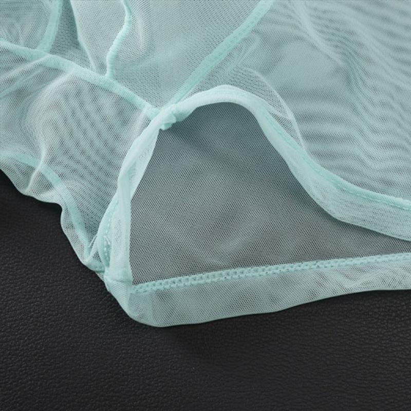 Men Intimates Mid Waist Panties Bulge See Through Lingerie Transparent Boxers Sexy Men Underwear