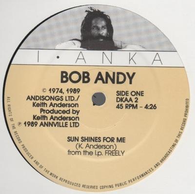 12-Zoll Schallplatte BOB ANDY - Sun Shines For Me DKAA2 I-Anka 1989 UK Reggae, Ska & Dub Gebraucht