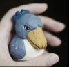 (hej!e) Shoebill Figurine, Baby Shoebill, Wooden Carving, Wooden Object, Scandinavian Decor, Interior Decoration, Doll, Handmade, Basswood, Small (Blu