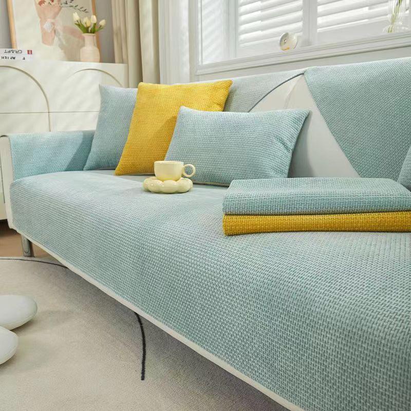 Chenille Sofa Cushion Simple Modern Solid Color Sofa Cover Four Seasons Universal Non-Slip Cushion Full Cover Cloth
