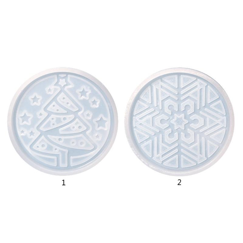 Multifunction Coaster Resin Mold Novelty-Snowflake Cup Mat Silicone Mold Xmas-Tree Coaster Epoxy Resin Mould Table-Decor