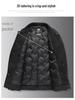 2025 Men's Plus Size Camouflage Leather Down Jacket with Lapel - Trendy Warm Winter Outerwear