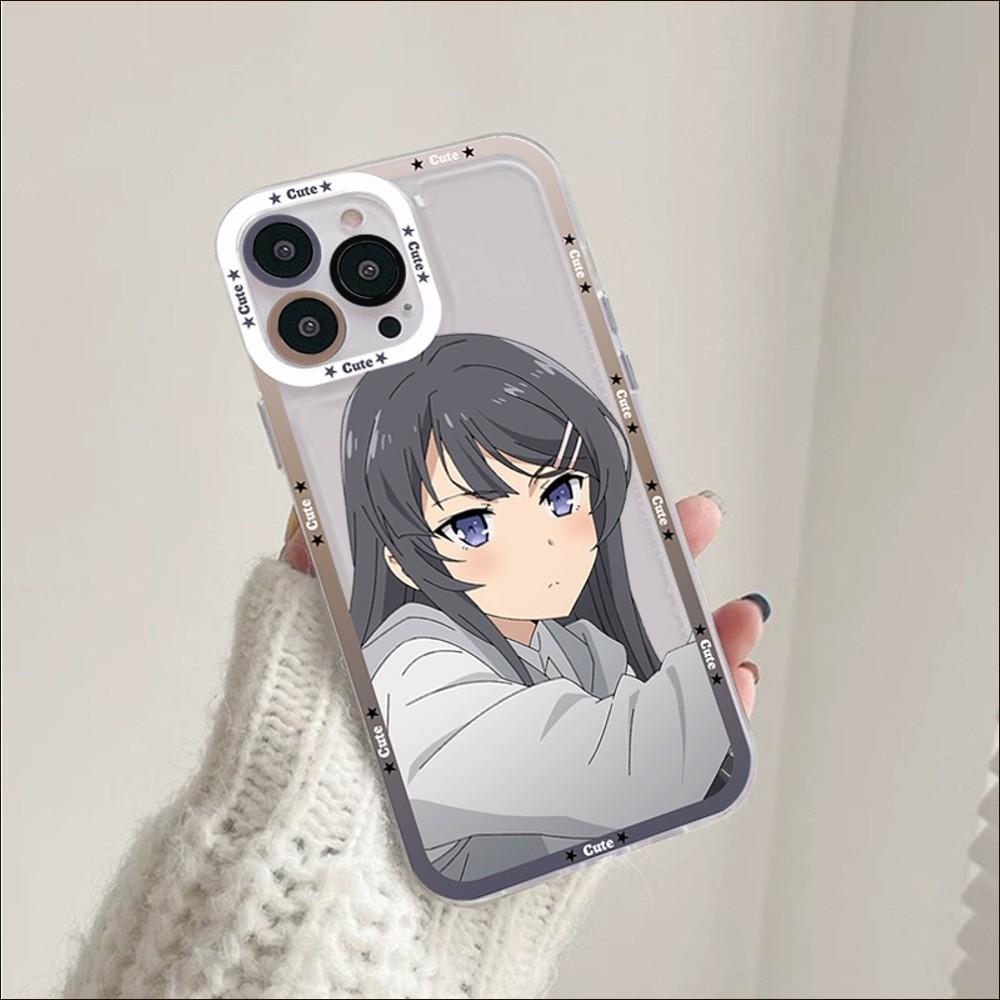 Anime Mai Sakurajima Phone Case For iPhone 14 13 12 11 Pro Max Mini X Xs XR 6 7 8 Plus SE 2020 Transparent Case