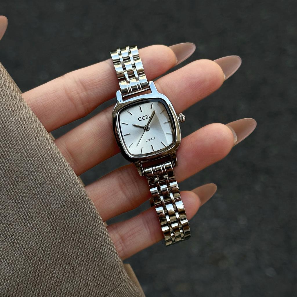 Retro Women Watch Stainless Steel Bracelet Quartz Wristwatch Minimalist Elegant Ladies Dress Clock Waterproof Gift Reloj Mujer