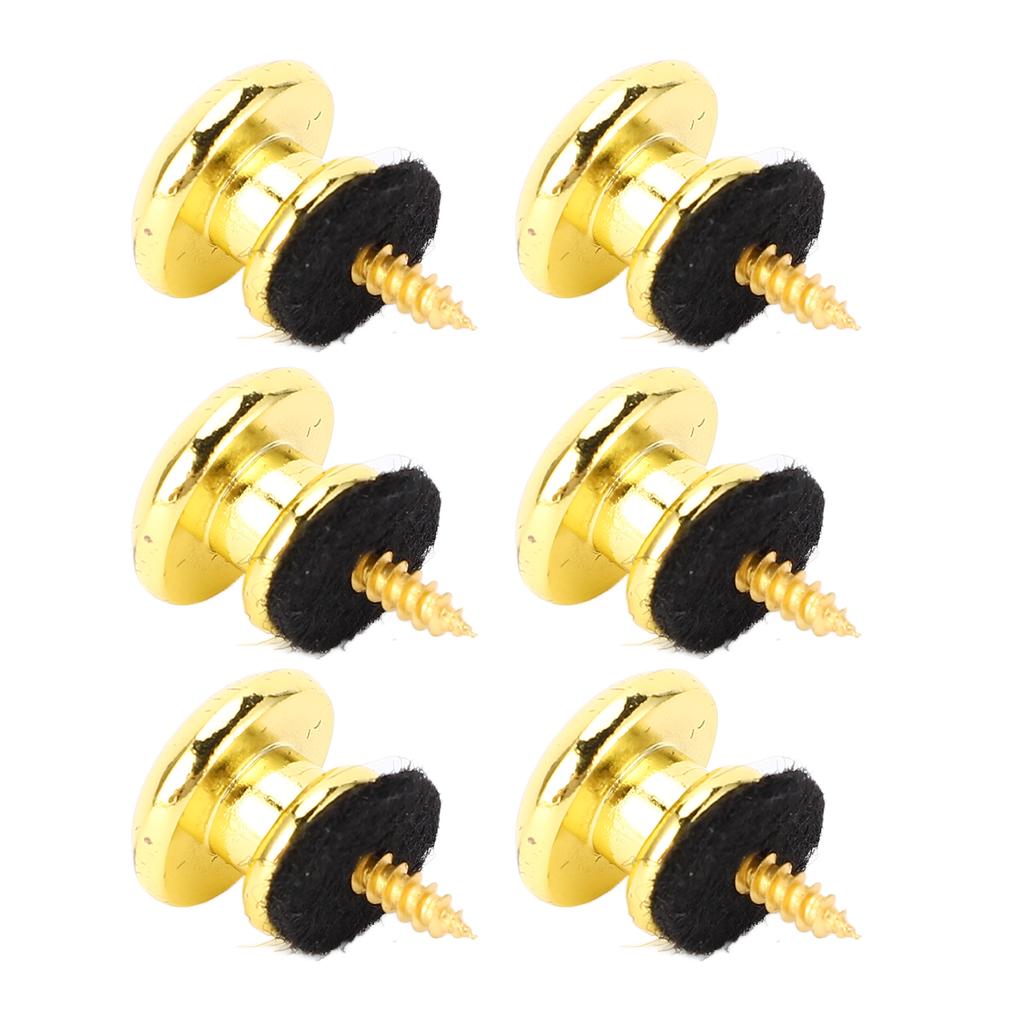6pcs Guitar Strap Button Smoothly Iron Guitar Strap Locks Easy Installation Guitar Strap End Pins for Acoustic Guitar
