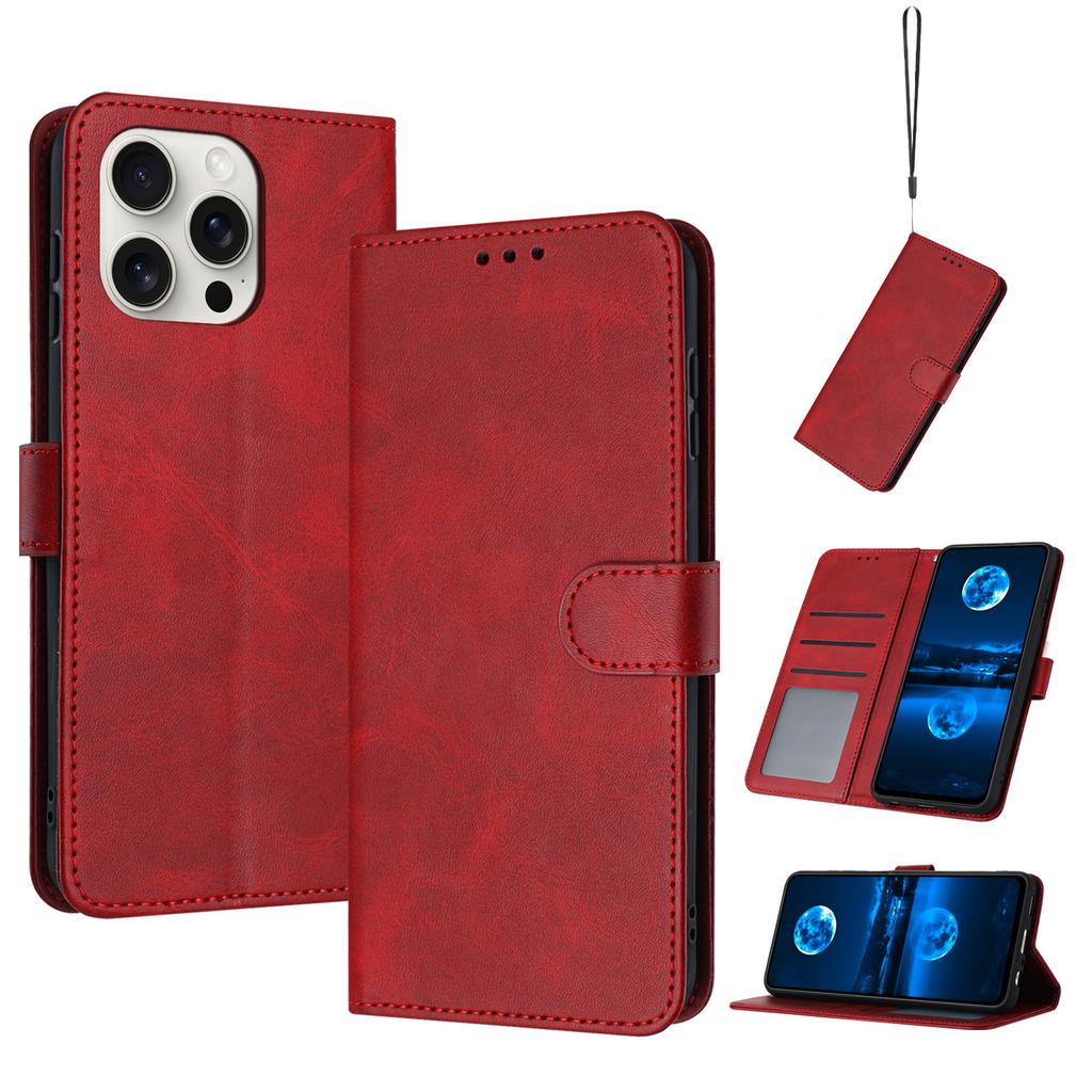 Applicable to Samsung S26 mobile phone leather case A57 solid color calf pattern insert card wallet bracket protective case A05S