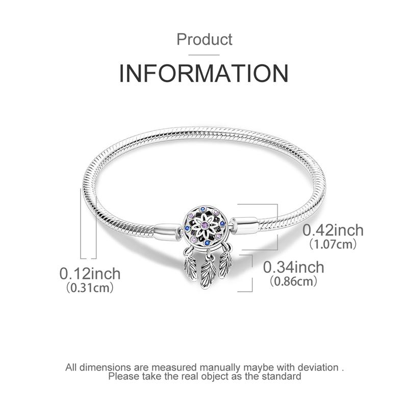 Bracelet 925 Silver Bracelet 17-20CM Love Heart Zircon Original Bracelets Fit Charms Bracelets Jewelry Gifts