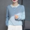 New Colorblock Turn-Down Collar Jacquard Knit Sweater - Women's Loose Stylish Base for Autumn and Spring