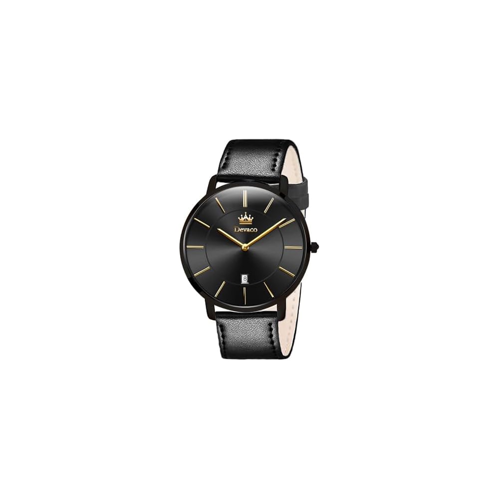 Men s Ultra-Thin 6.5mm Casual Business Watch 40mm Dial Japanese Quartz Movement Leather Band