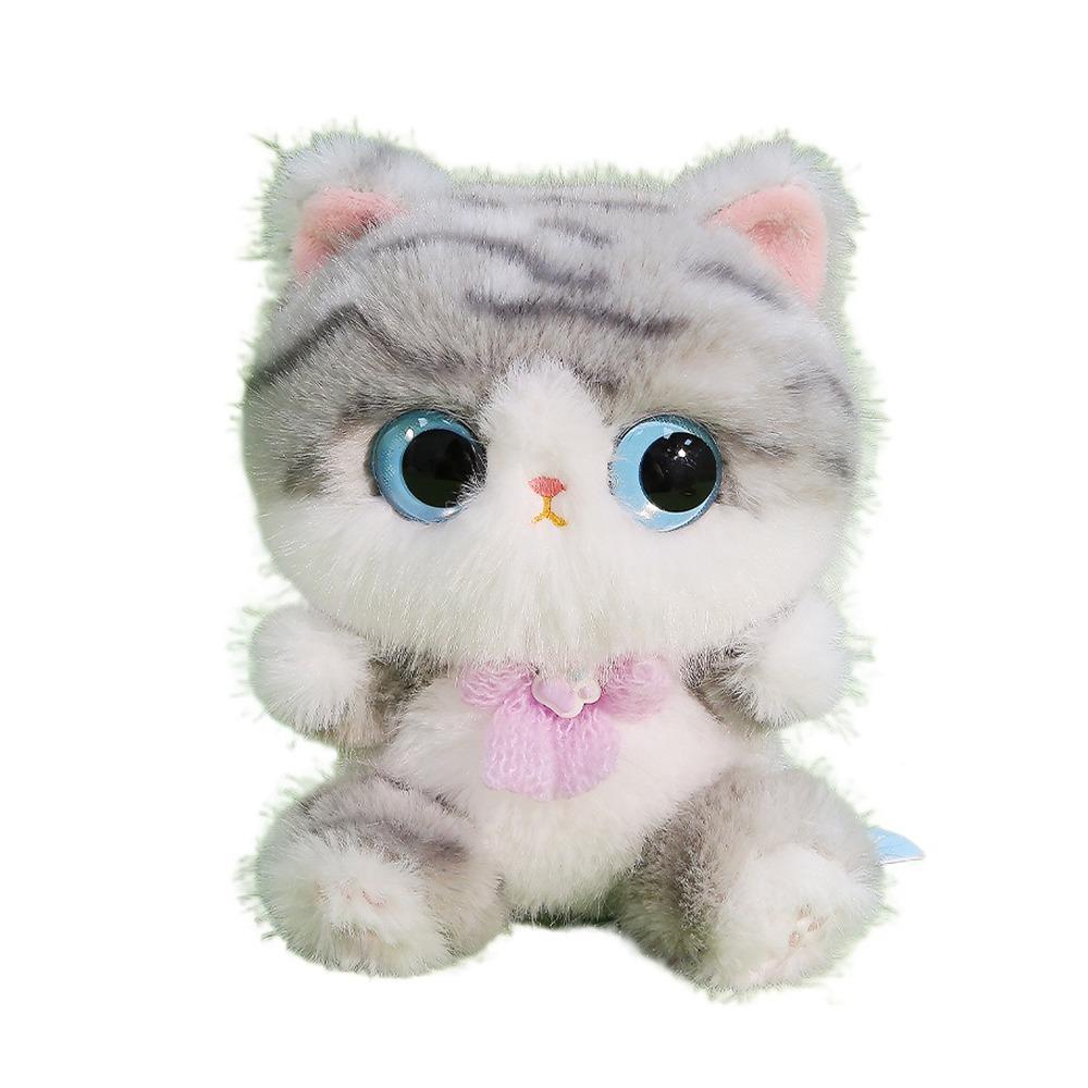 Stuffed Animals Black Cat Plush Toy Furry Cat Table Doll Siamese Cat Doll  Birthday Gifts