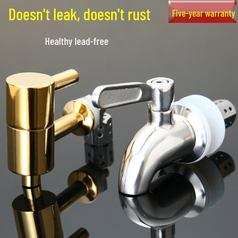 304 Edelstahl Infusionsbehälter Wasserhahn mit Keramikauslauf und Kupferventilschalter