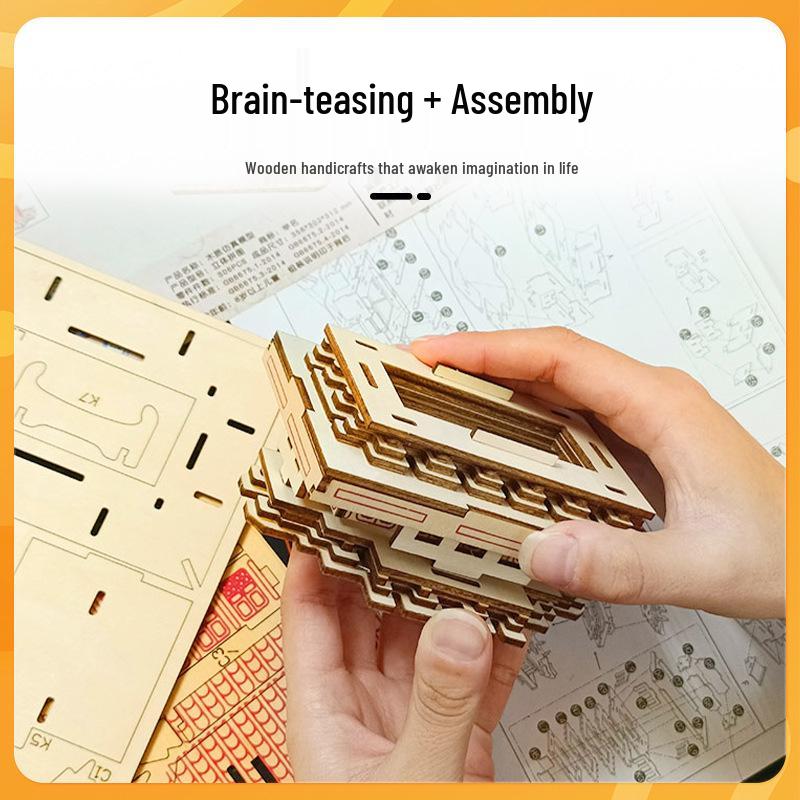 Wuhan Yangtze Bridge DIY Wooden 3D Puzzle Model
