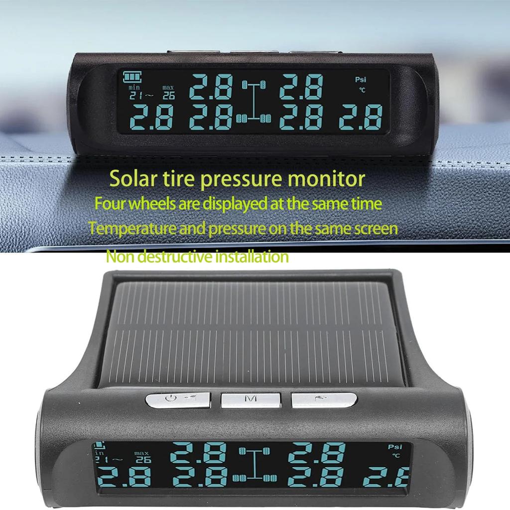 Car Detector 4 Sensors Tpms Tire Pressure Monitoring System Auto Security Detector Pressure Waterproof Tire Pressure Temperatur