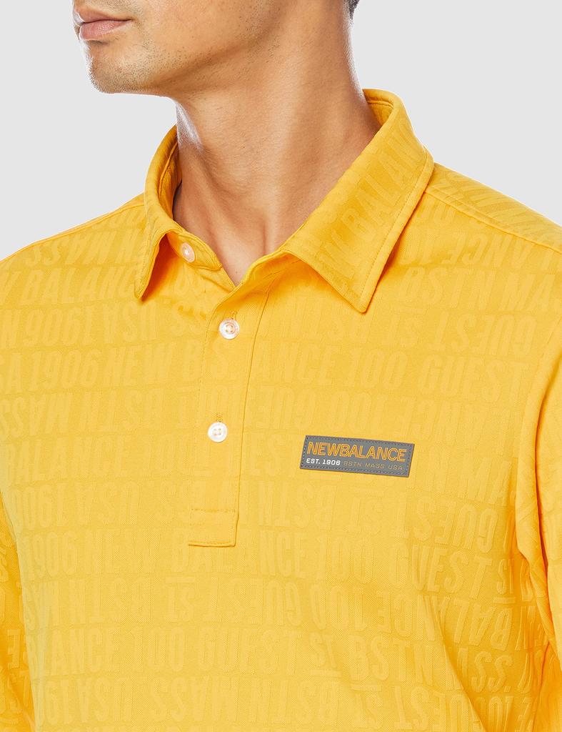 New Balance Long Sleeve Golf Polo Shirt Size 4 Orange Men's (Typography Print) - (M) - (Product Code 012-1269004)
