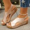 Fashion Plus Size Women's Peep Toe Platform Wedge Sandals New Style Fashionable Dress High Heel Shoes for Women Outdoor Causal Sandalias