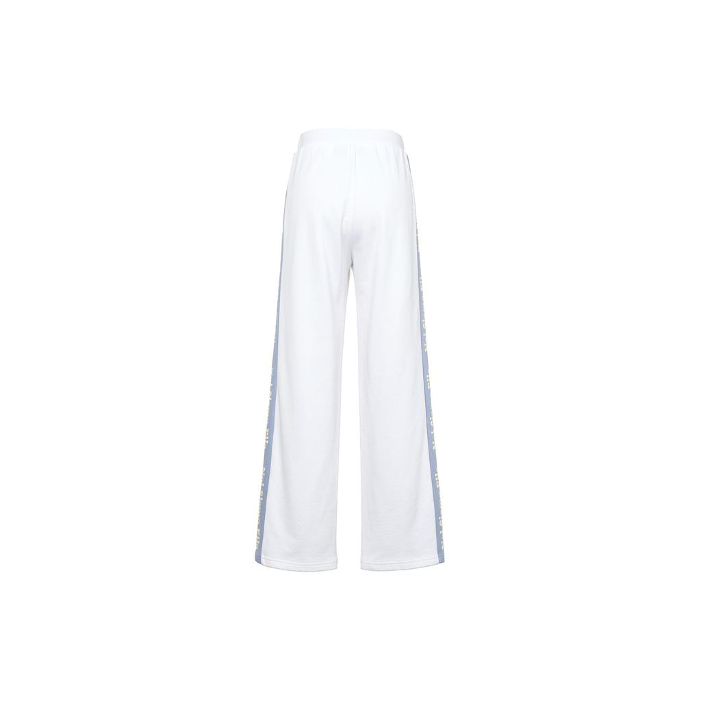 Fila Fusion 2023 Autumn New Fashion Retro Sports Casual Knitted Long Pants Loose Wide Leg Pants Women bottoms Standard-White T11W333607F-WT