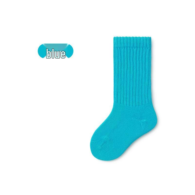 Children's Mid-Calf Cotton Socks for Boys and Girls - Spring/Autumn Style, Loose-Top Princess Design, Infant & Student Sports Socks.