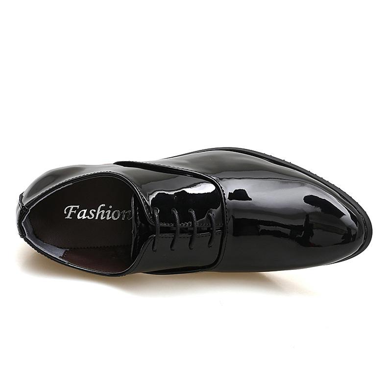 Herren Lackleder Oxford Schuhe Atmungsaktiv Spitz Zehen Hohe Absätze Formell Geschäft Ballmode Kleid Hochzeit Bräutigam Schuhe erf4