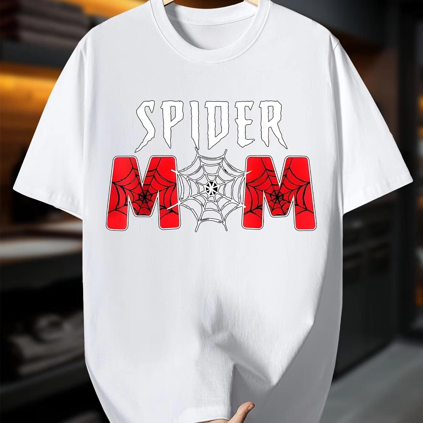 

2026 new Spider Mother Spider Web Print TShirt Unisexs and Womens Summer Pure Cotton Loose TShirt Superhero S