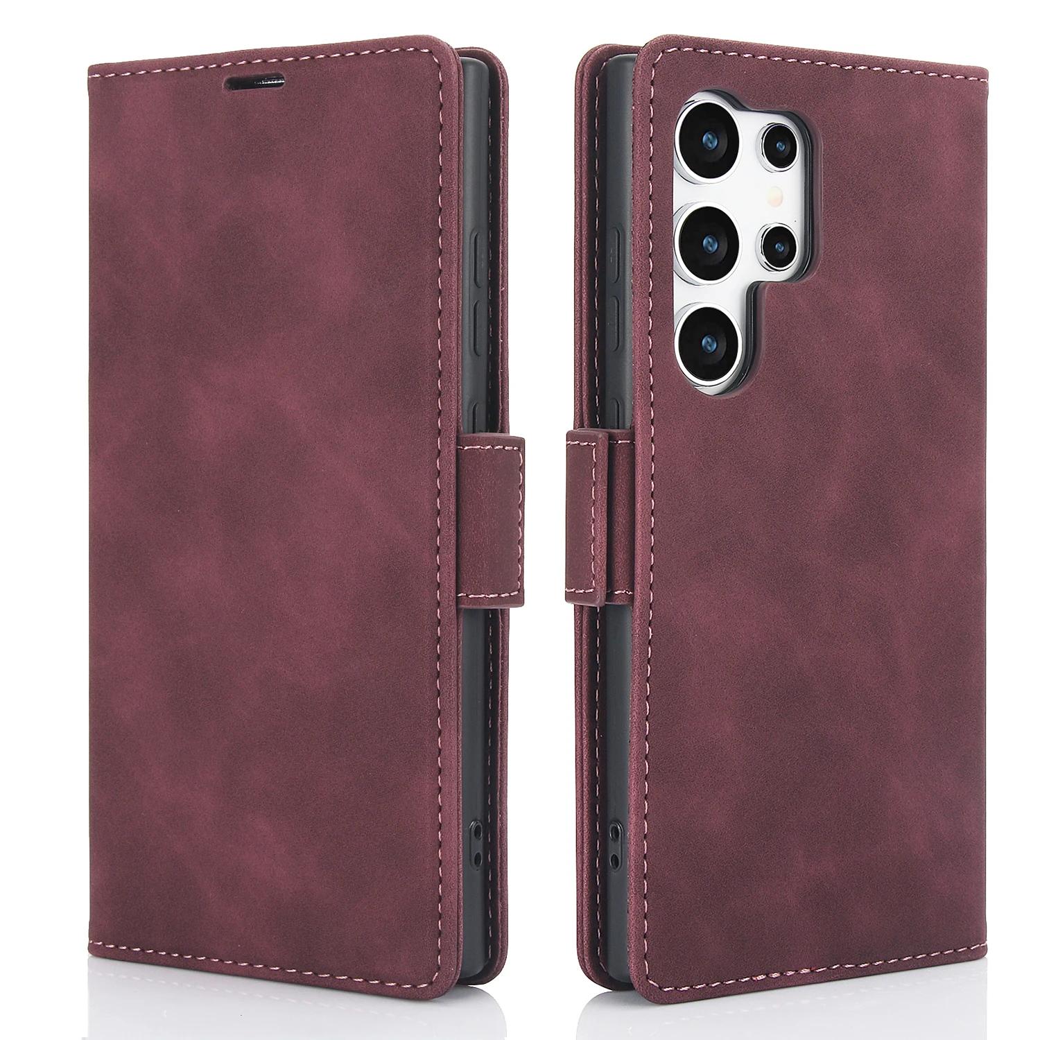

Flip Leather Phone Case for Samsung Galaxy S22 S23 S24 FE S25 Edge S26 Ultra Plus A15 A25 A35 A55 with Card Holder Wallet Cover Galaxy S26