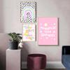Dievčenský citát Ružový nástenný umelecký plagát Tlač Kancelária Spálňa Dekor na plátne Vtipné feministické pastelové farby Rainbow Colou Painting Room Home Decor (s rámom)