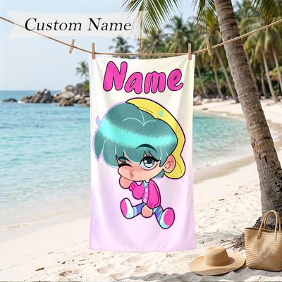 SAJA BOYS Custom Name Printed Beach Towel Personalized Soft Towel For Swimming Beach Travel