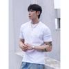 Men's Clothing Block Color Regular Shoulder Short Sleeve Summer T-Shirt Cool Feeling Cleanfit Trendy Top Lightweight Comfortable