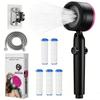 Swivel Shower Head with Bubble and Chlorine 4 Water Flow Bathroom Silicone Massage Water Skin Hair Pore Powerful Skin 5 PP Cotton Durable Shower Hose