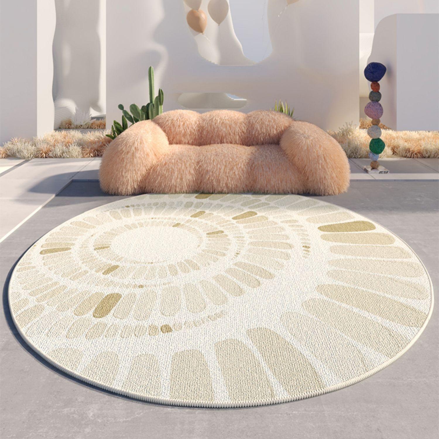 

Круглый ковер для гостиной, французский свет, роскошный журнальный столик, ковер для спальни, туалетный столик, напольный коврик для стула для учебы 140 * 140cm