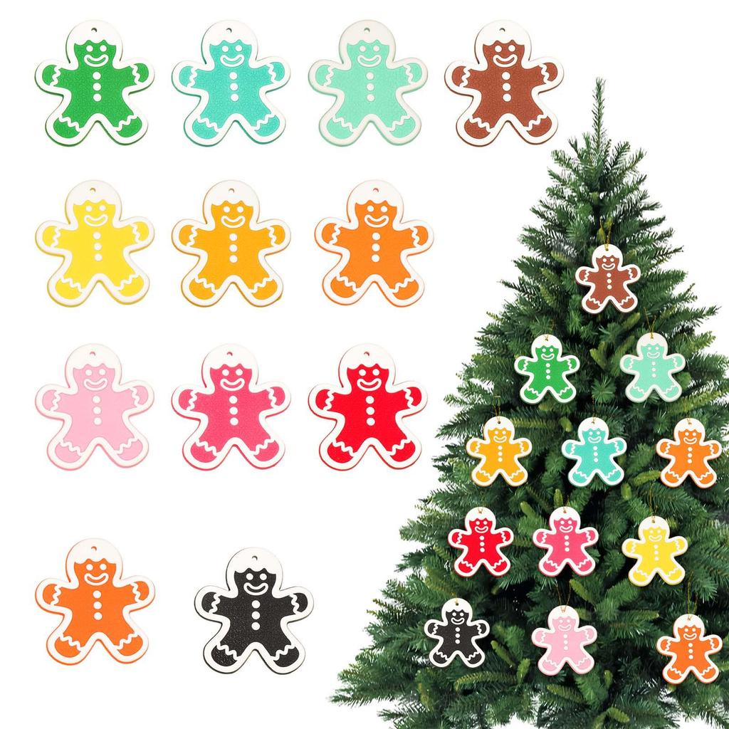 Christmas Gingerbread Man PVC Ornament: Soft Rubber Snowman Cookie, House & Tree Decoration