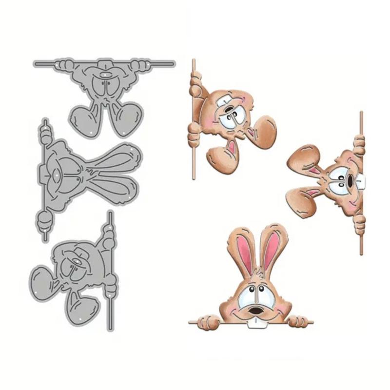 

Easters Rabbits Cutting Dies Cuts Stencils Metal Die Cuts Templates Molds for Scrapbooking Album Card Making Decoration 1