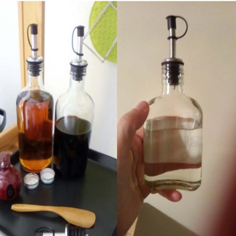 1/2Pcs Stainless Steel Stopper Mouth Olive Oil Pot Cork Red Wine Vinegar Bottle Plug Accessories Dry