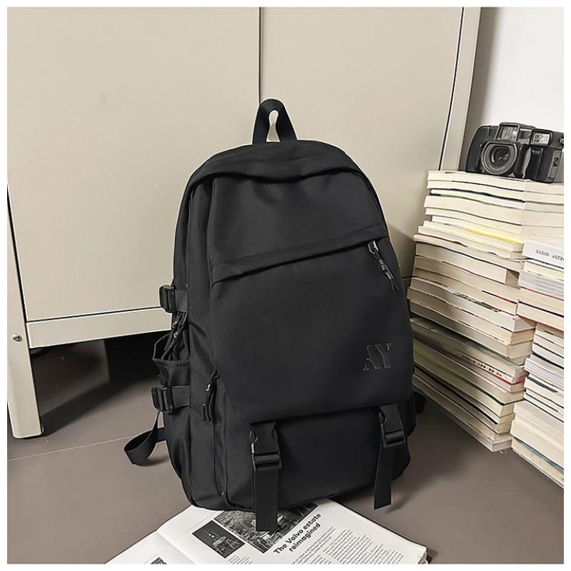 High value niche design backpack couple solid color simple lightweight large capacity backpack