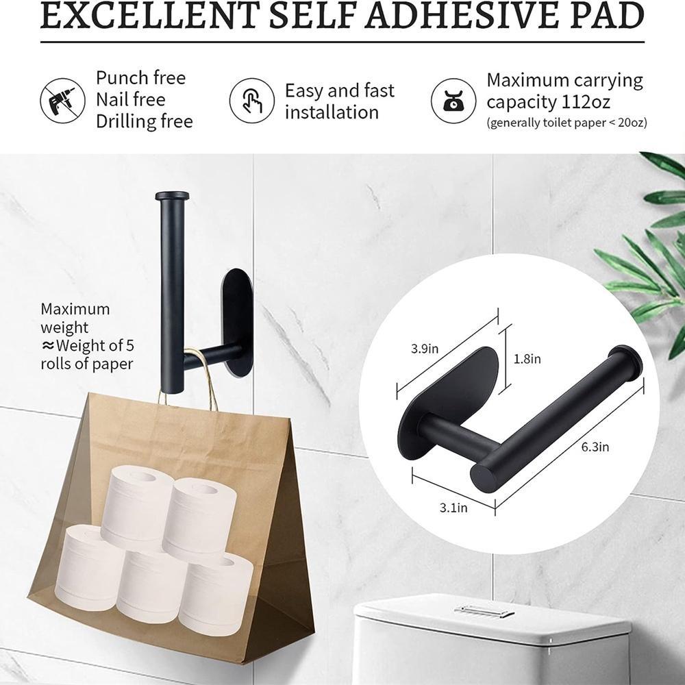 2Pcs Non Punching Wall Mounted Toilet Paper Holder Rustproof Anticorrosion Stainless Steel Bathroom Kitchen Toilet Paper Roll Holders