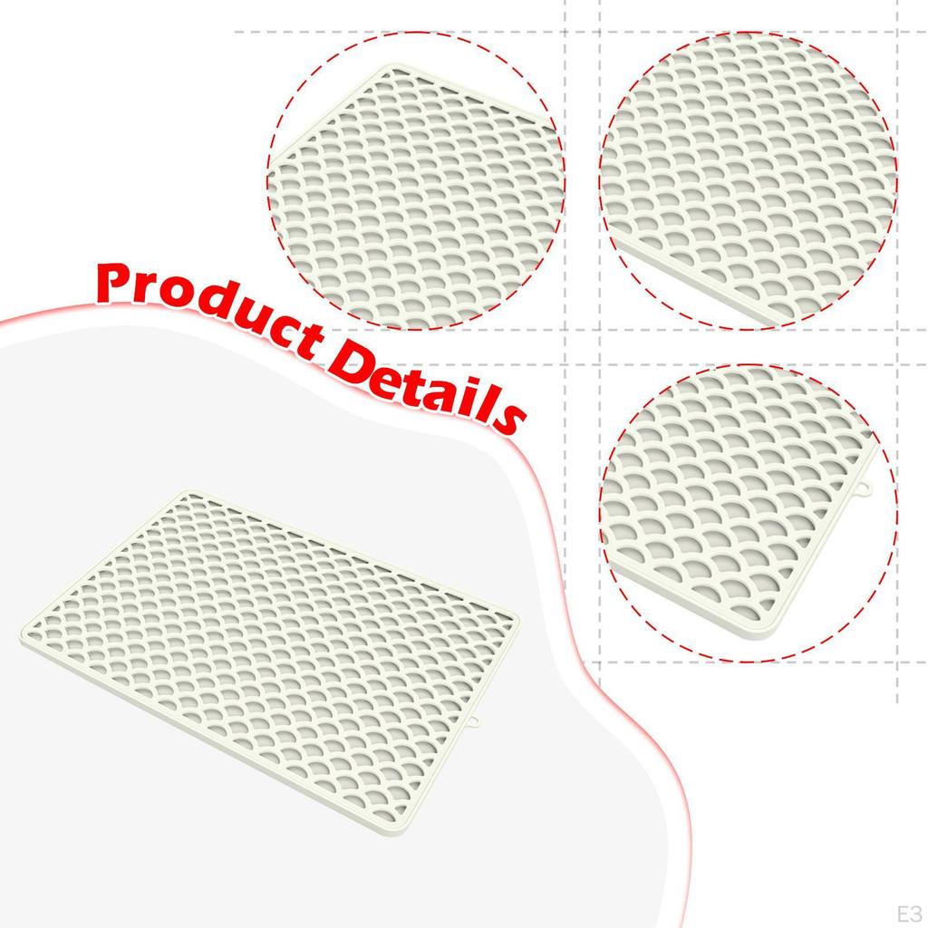 Dish Mat Pad Drawer Liner Protect Surface Non Slip Draining Pet Litter Catcher Multipurpose