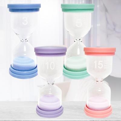 Hourglass for Kids, Educational, 3-Minute, 5-Minute, 10-Minute, 15-Minute Timer, Waterproof, Gift, Kitchen Decor, Sauna, Stylish (4-Pack)