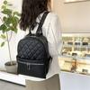 Diamond-shaped Double-shoulder Bag - New Women's Model, Simple and Versatile, Large Capacity, High-quality and Trendy Embroidery Backpack