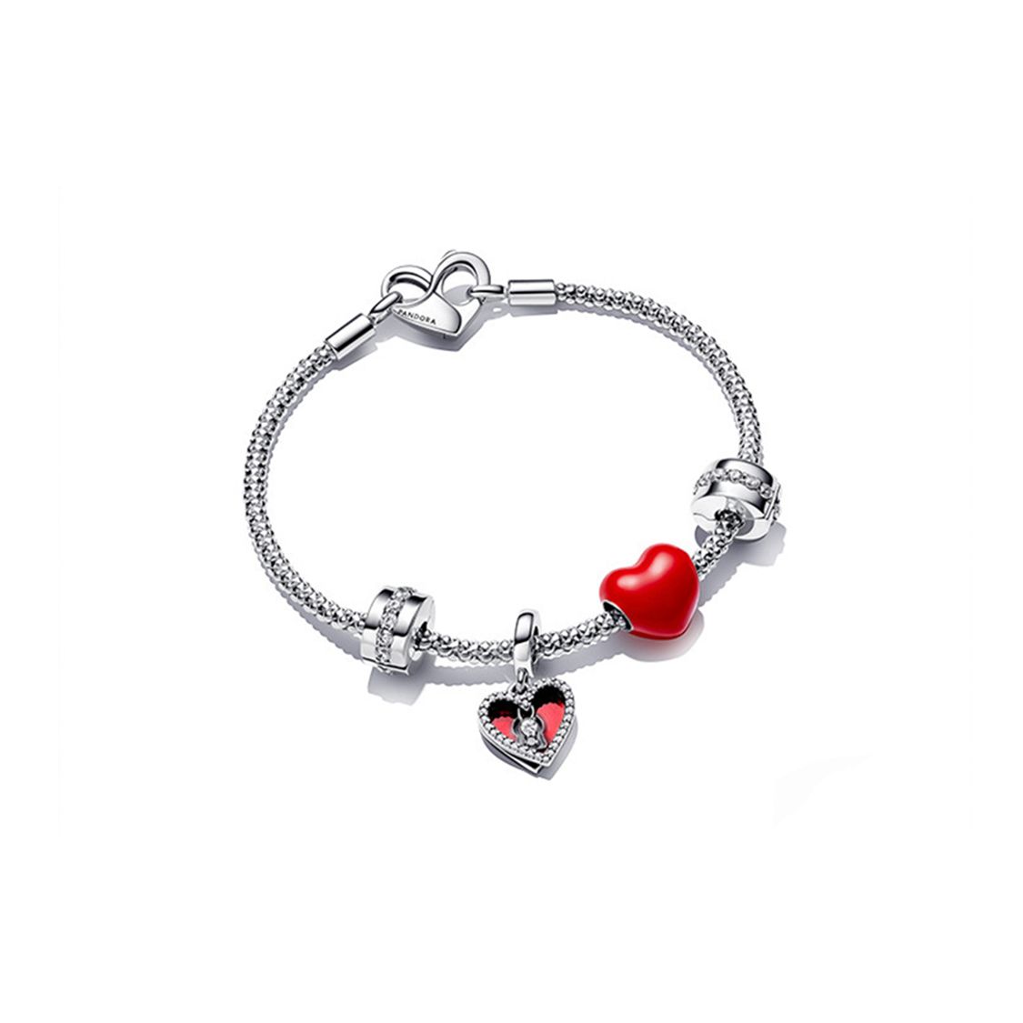 

Pandora Love Story Chain Set Women Bracelet Silver ZT2497 Box+Shopping Bag,18