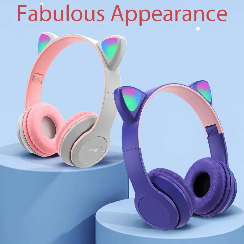 Bluetooth Cat Ear Bluetooth Earphones Foldable Over Ear Earphones Computer MP3 Player