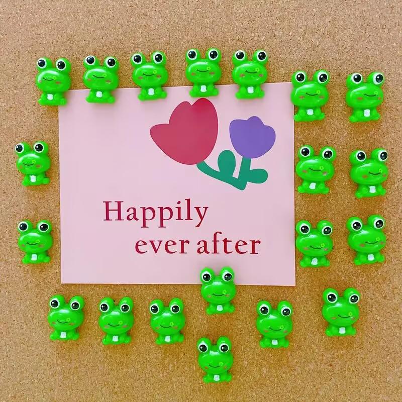 Creative Cute Frog Pushpins - Cartoon Green Animal Thumbtacks for Photo Walls & Message Boards 10 pieces/box