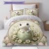 CuteEasteranimals Pattern Bedding Quilt Set Quilt Cover Pillowcase Home Decoration Birthday Gift (1 * duvet cover + 2 * pillowcase, without core)
