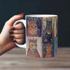 Medieval Cats Pattern Mug With Handle Heat Resistant Afternoon Teas Mug Drinking Cup for Coffee Teas Milk Enduring