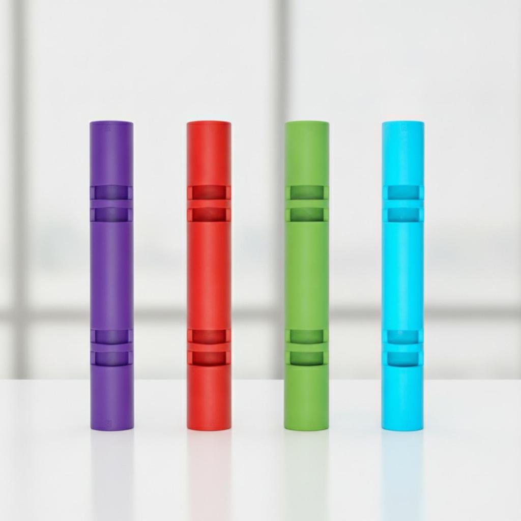Fitness Tube with Grip Openings Hollow Exercise Cylinder Matte Weighted