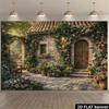 2D Romantic Cottage Backdrop Stone House Blooming Roses Studio Photo Background Cloth
