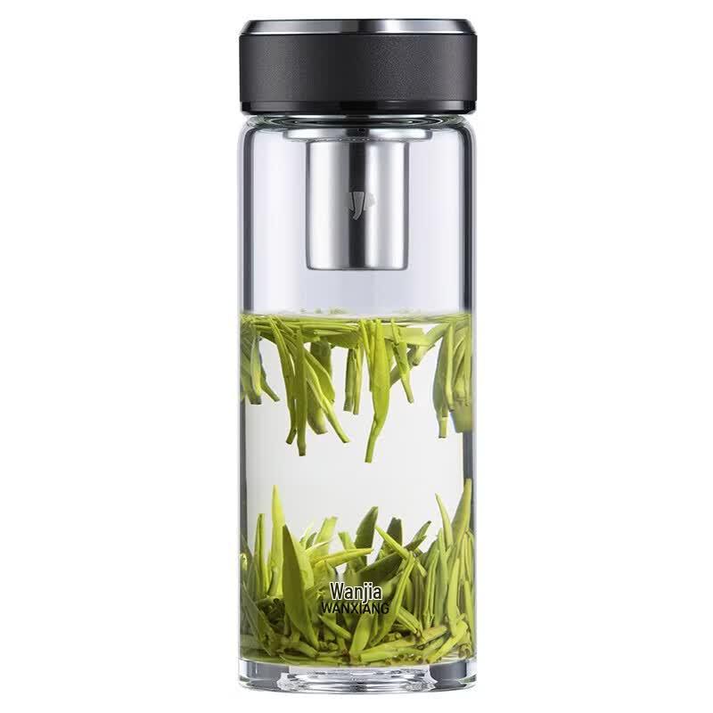 WANXIANG Portable High Borosilicate Glass Water Bottle