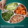 304 Stainless Steel Ginger Garlic Onion Prep Plate Multi Compartment Kitchen Cooking Ingredient Tray