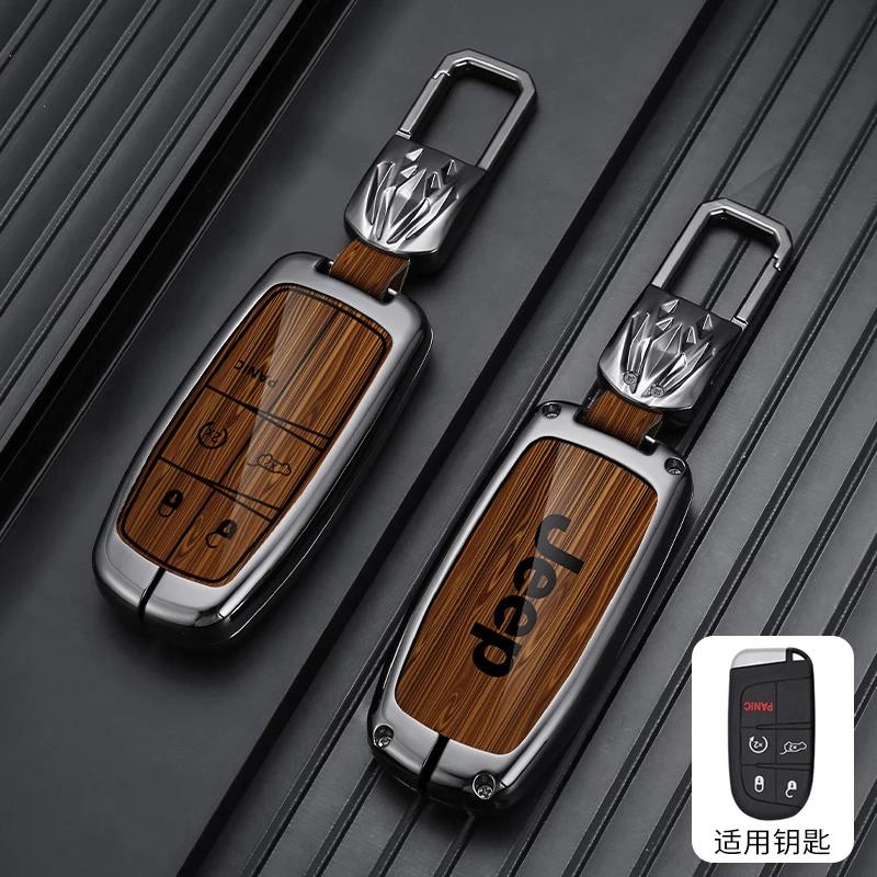 Pour Jeep Alliage de Zinc Étui de Clé de Voiture Sans Clé Pour Jeep Grand Cherokee WK2 KL Wrangler JK Renegade Commander Compass 2018 2022 Auto